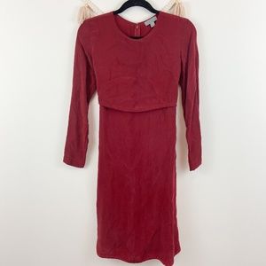 COS Red Long Sleeve Layered Mini Dress Sz 2